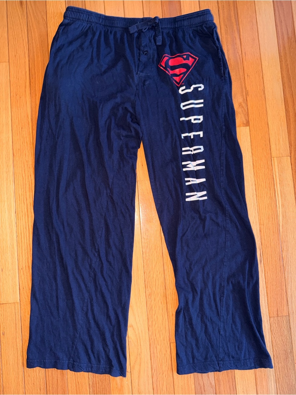 Men’s Superman loungewear pants blue size XL cotton EUC